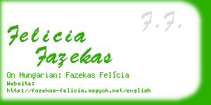 felicia fazekas business card