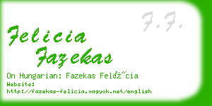 felicia fazekas business card